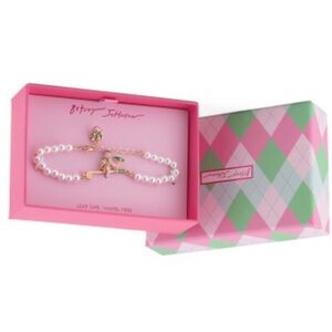 ⛳️Betsey Johnson Gold and Pearl Golf Bracelet